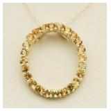 10kt Gold 2.00 ct Citrine Circle Of Life Necklace