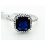 Cushion Cut 3.00 ct Sapphire Solitaire Ring