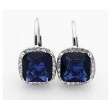 Cushion Cut 4.50 ct Sapphire Earrings