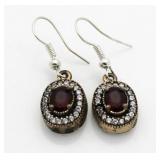 Vintage Style Oval 2.50 ct Ruby Earrings