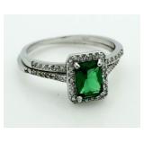 Quality 2.00 ct Emerald 2 Pc Bridal Set