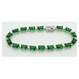 Step Cut 22.50 ct Emerald Tennis Bracelet