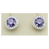 Beautiful 2.00 ct Amethyst Solitaire Earrings