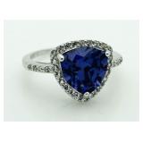 Trillion Cut 2.75 ct Tanzanite Designer Ring