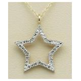 10kt Gold Diamond Star Pendant