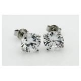 Brilliant 3.00 ct White Topaz Solitaire Earrings