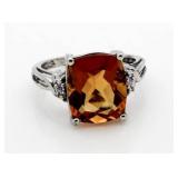 Cushion Cut 4.50 ct Citrine Designer Ring