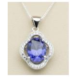 Oval 2.50 ct Tanzanite Designer Pendant