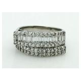 Brilliant White Topaz Baguette Ring