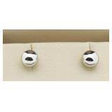 14kt White Gold Ball Earrings