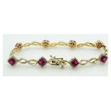 Ruby & Diamond Tennis Bracelet