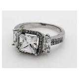 Princess Cut 2.50 ct White Topaz Designer Ring