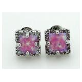 Pink Opal Designer Earrings