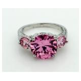 Brilliant 3.50 ct Pink Sapphire Designer Ring