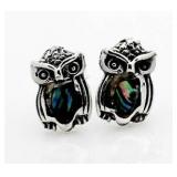 Abalone Owl Designer Earrings