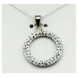 White Topaz Circle Of Love Necklace