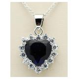 Sapphire Heart Pendant