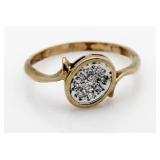 10kt Gold Ladies Diamond Cluster Ring