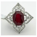 $21,025 14kt Gold 11.95 ct Ruby & Diamond Ring