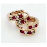 9Kt Gorgeous Ruby & Topaz Earrings