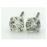 14kt Brilliant 1.00 ct Diamond Solitaire Earrings