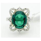 $21,250 14kt Gold 6.62 ct Emerald & Diamond Ring