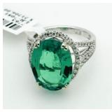 $21,206 14kt Gold 7.64 ct Emerald & Diamond Ring