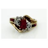 10kt Gold Ruby & Diamond Ring