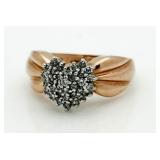 10kt Rose Gold Diamond Heart Ring