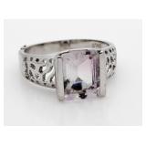 Emerald Cut Lilac Filligree Ring