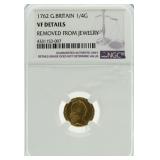 1762 G. Brittian 1/4 G.  Gold