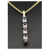 10kt Gold Sapphire & Diamond Journey Necklace