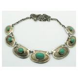 Antique Sterling Silver Turquoise Necklace