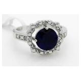 Genuine 2.51 ct Sapphire & Diamond Ring