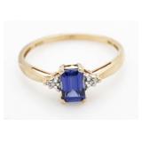 10kt Gold Sapphire & Diamond Ring