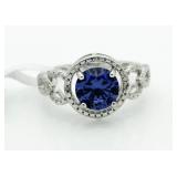 Round 3.25 ct Tanzanite & Diamond Ring