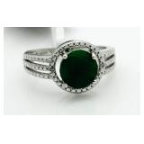 Genuine 2.81 ct Emerald & Diamond Ring