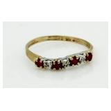 10kt Gold Ruby & Diamond Anniversary Ring