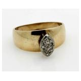 10kt Gold Thick Band Diamond Ring