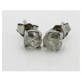 Brilliant 1.25 ct Diamond Solitaire Earrings