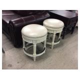 Ashley 553 24" antique white swivel barstool