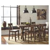 Ashley d463 Walnord table and 6 barstools