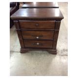 Dark cherry 3 drawer nightstands