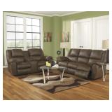 Ashley quarterback reclining sofa and loveseat