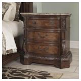 Ashley 705 3 drawer marble top nightstand