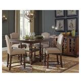 Ashley 506 counter height table and 4 barstools