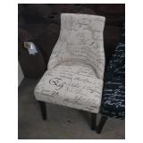 White script chairs