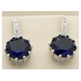 Round 4.50 ct Sapphire Designer Earrings