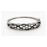 1.00 ct Black & White Diamond Cuff Bracelet