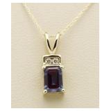 14kt Gold Alexandrite & Diamond Pendant